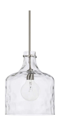 HomePlace Lighting 325717BN Crawford Urban/Industrial Clear Water Glass Jar P... - Picture 1 of 3
