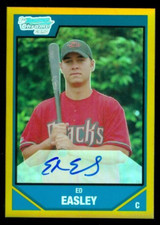 2007 Bowman Chrome Draft Draft Picks Gold Refractor BDPP137 Ed Easley AUTO 37/50