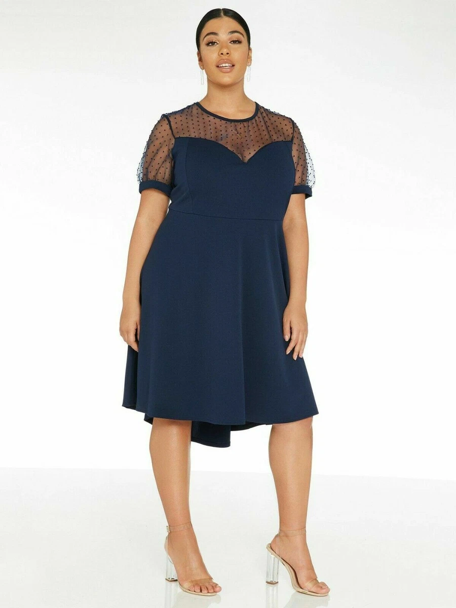 Quiz curve sale navy dress