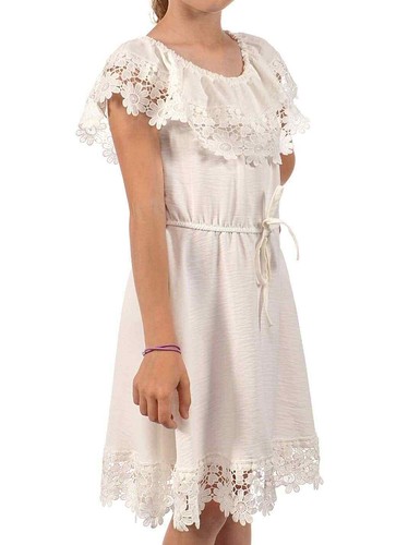 Dress A-Line Off-Shoulder Children Girls Summer Lace Short 30351 - Picture 11 of 38