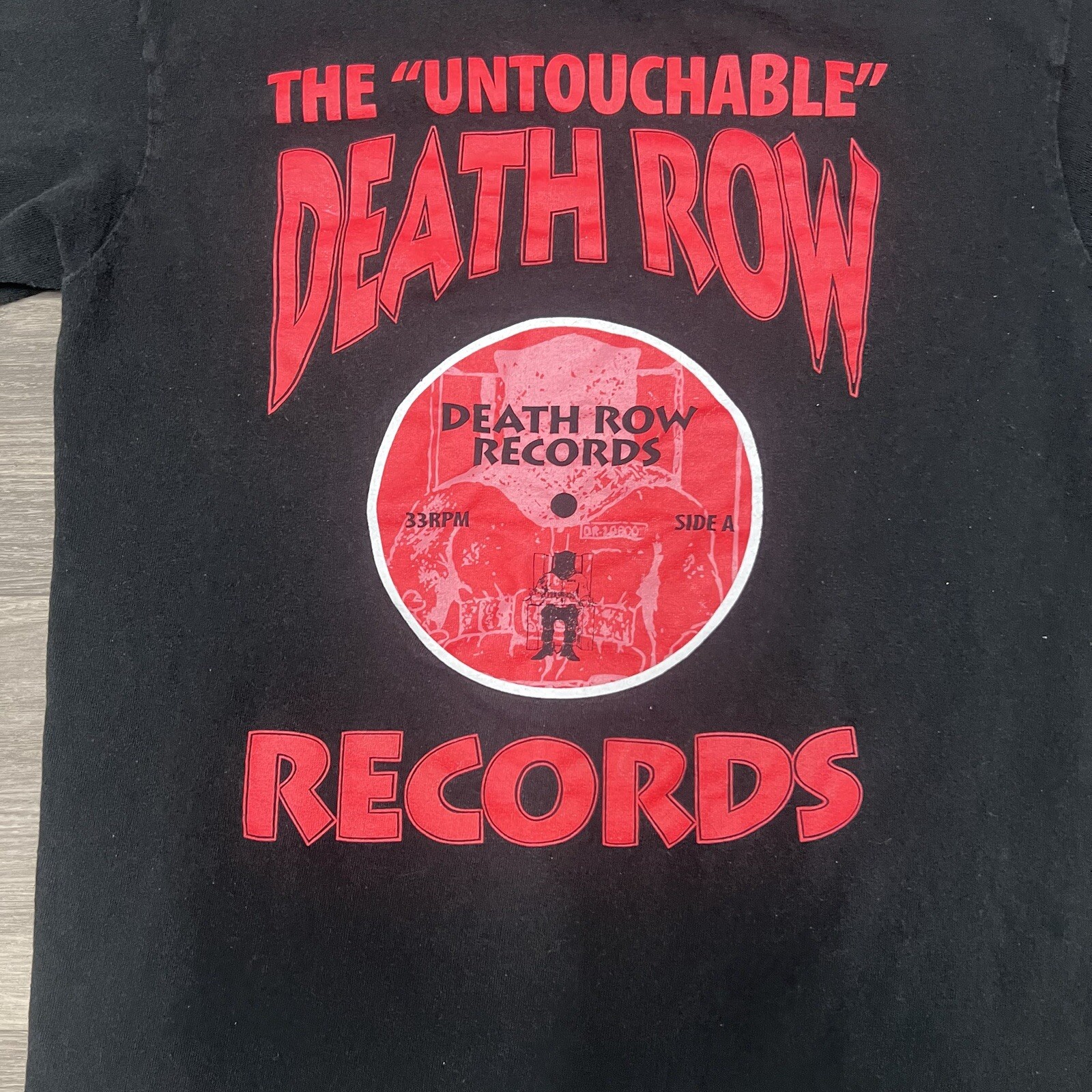 FILA T shirt Death Row Records adulto M nera rossa intoccabile BDSM goth punk grunge