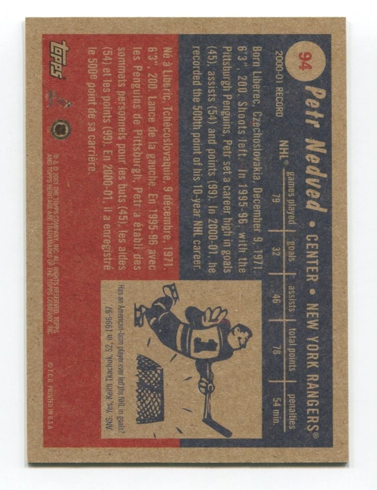 2001 Topps Heritage Rangers Signed Card Hockey NHL AUTO #94 Montreal Canadiens - Image 2 of 2