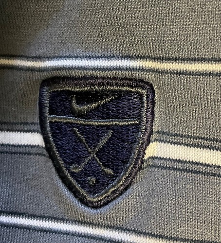 Nike Tiger Woods Royal Oak CC men's gray pinstripe polo golf shirt. XXL - Picture 5 of 9