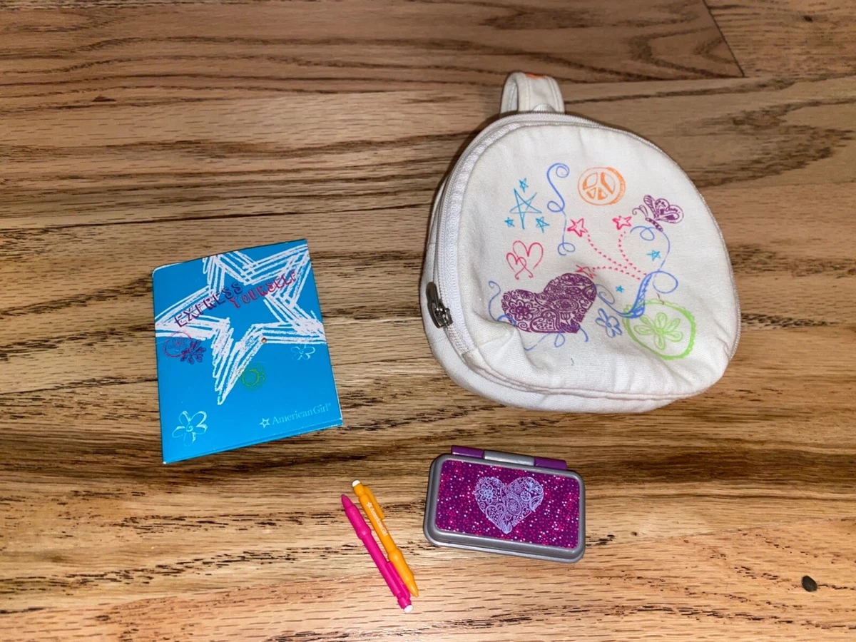 American Girl Doll Retired Doodle Backpack Set 2014 EUC eBay