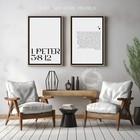1 Peter 3:8-12, Bible Verse Quote, Set of 2 Poster Prints, Home Wall Art Décor