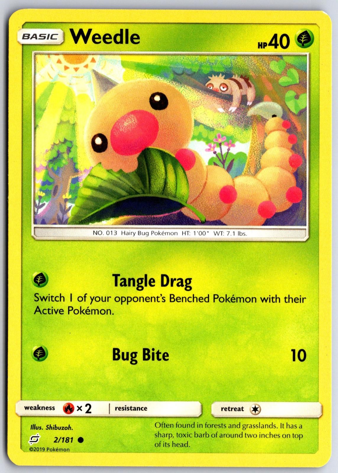 Pokemon Weedle 2/181 Common Team Up LP