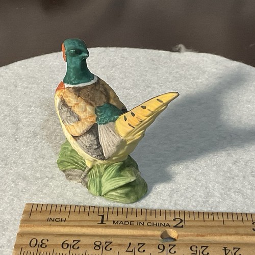 Vintage, Lefton- Miniature Pheasant Figurine, Taiwan # 00755- 2-1/4" Tall - Afbeelding 6 van 11