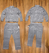 Vintage Men Fila Tennis Gray Velour Sweatsuit Tracksuit Velvelt NWT Sz 3XL  4XL