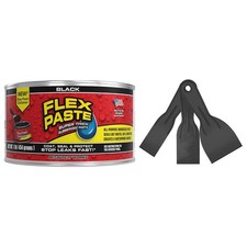 Flex Seal Flex Black Paste 1lb Jar with Putty Knives 3 Pack 1.5", 2", 3" 