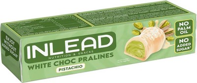 Inlead Protein Pralines, 50 g Packung, White Choc Pistachio