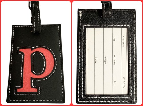 P Luggage Tag, Identification Pocket Name, Address Email Phone, Travel Gift FLAW