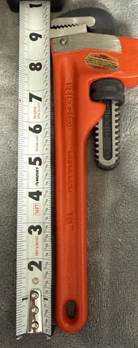 NOS VINTAGE RIDGID 10” RAPWRENCH PIPE WRENCH 31395 BROAD JAW USA HEAVY-DUTY - Picture 2 of 24