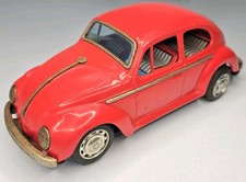 Vintage Taiyo VW Volkswagen Beetle Bug Bump-N-Go Battery Powered Tin 10" Japan