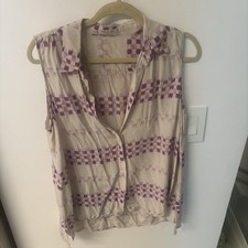 Equipment Silk 100% Size L Off White And Purp...