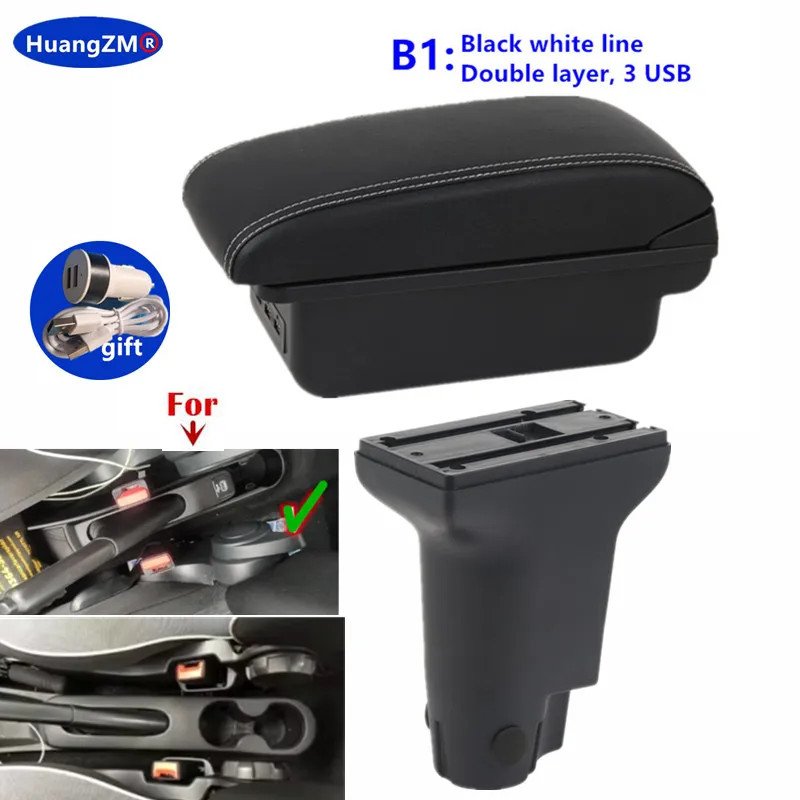 Bracciolo Auto Fiat 500 Rialzato con Contenitore Portaoggetti Centrale - Miniatura 7