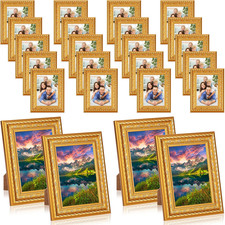 24 Gold Beaded Picture Frames - Vintage Photo Holders for Home  Events