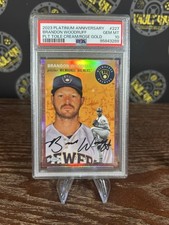 2023 Chrome Platinum Toile Cream & Rose Gold Brandon Woodruff /75 PSA 10 Brewers