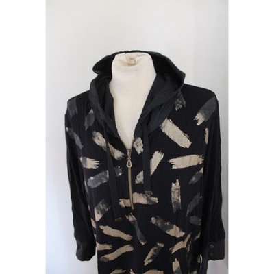 Dolcezza XXL Black Looking For Gold Abstract Brushstroke Hoodie Dolcezza XXL Black Looking For Gold Abstract Brushstroke Hoodie