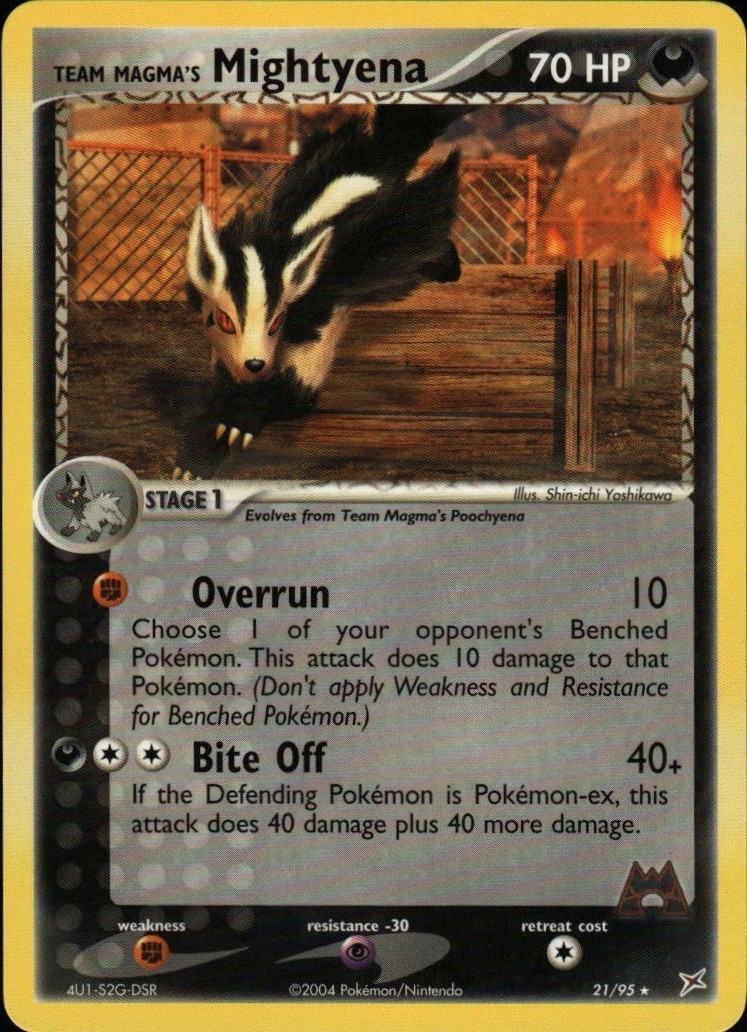 Team Magma's Mightyena Rare Team Magma vs Team Aqua 21/95 NM