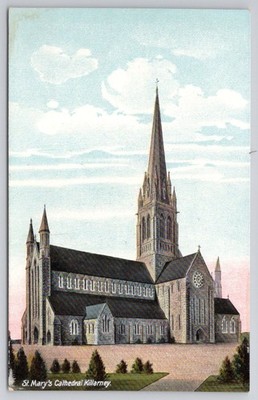 Vintage St. Mary's Cathedral Killarney Ireland Postcard c.1910 Lawrence Dublin