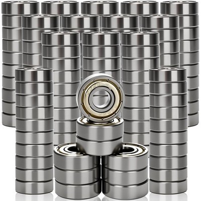120 Pcs Ball Bearings 608 ZZ Double Metal Sealed Deep Groove Bearings Small B...