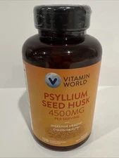 Vitamin World Psyllium Seed Husks 4500MG - 120 Rapid Release Caps - Exp 09/2027