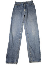 Vintage Lee Blue Jeans Womens Size 12 Long Faded Light Blue Straight Leg Cowgirl