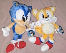 Juego de muñecas de peluche Sonic The Hedgehog Sonic & Tails 1998 Sega etiquetado retro Japón