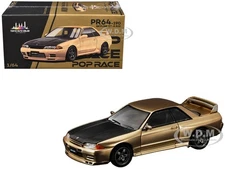 SKYLINE GT-R R32 RHD CHROME GOLD "TAS 2025" 1/64 DIECAST BY POP RACE PR640190