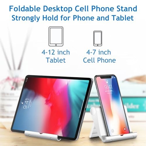 Cell Phone Stand for Desk, Foldable Cell Phone Holder Mobile Stand Phone Dock, - Bild 2 von 7