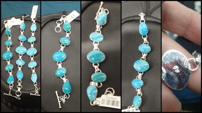 Chaco Canyon Sterling Silber Kingman Türkis 5 Steine Armband orig 399 $ signiert