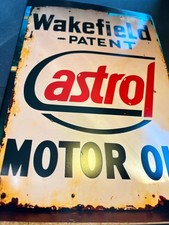 Vintage Castrol Oil Sign Lacquered For Original Effect Man Cave Shed