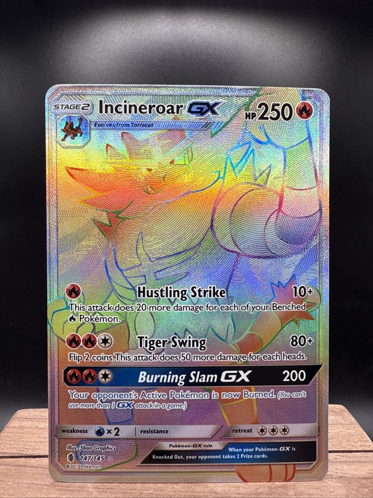 Incineroar GX (Secret) Secret Rare SM - Guardians Rising Holo 147/145 LP-