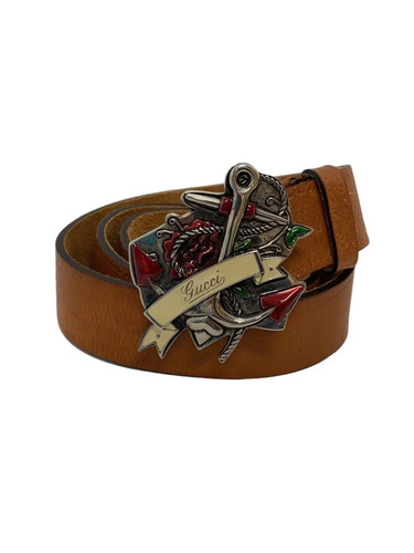 GUCCI Men's CML Leather Belt, Solid Color, 211576