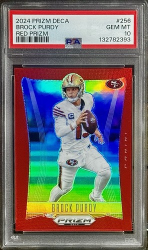 Brock Purdy PSA 10 - 2024 Prizm Deca #256 RED PRIZM /199 - SF 49ers