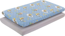 2 Pack N Play Mattress Sheets 100 Jersey Knit Cotton Soft Portable Crib Mattr