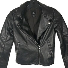 Art Class Faux Leather Kids Jacket Size M 7/8 Black Biker