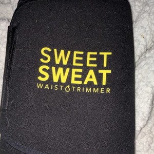 Sweet Sweat Waist Trimmer Black Neoprene Wrap for Ab Muscles