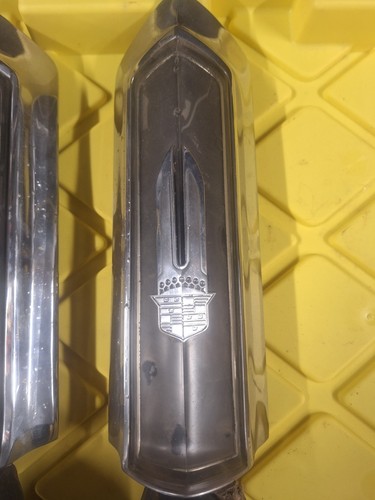 1975-1978 Cadillac Eldorado Front Bumper Crests & Brackets1976 1977 ChromePair. - Bild 3 von 5
