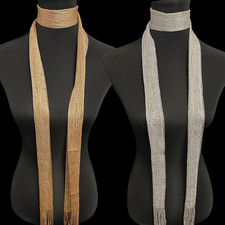 Long Metallic Scarf - New - *TRINNY STYLE* Choose: Silver/Gold - New