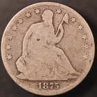 1875 SEATED LIBERTY HALF DOLLAR | FRESH FROM AN OLD COLLECTION | LOT CC-444