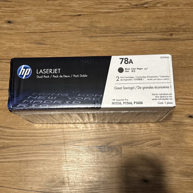 New/Sealed HP LaserJet 78A Black Dual Pack Print Cartridges (CE278A)