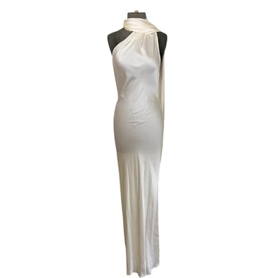 Maxi Vestido Beare Park Cuello Corbata Detalle Seda Georgette Talla AU 12 US 8 Marfil Satinado - Imagen 1 de 4