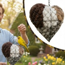 Handmade Fiber Bird Nesting Heart, Birds Nests Material Holder, Hummingbird Nest