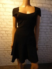 $345 Black Halo Scoopneck Fit & Flare Black Crepe Dress 8 NEW B031
