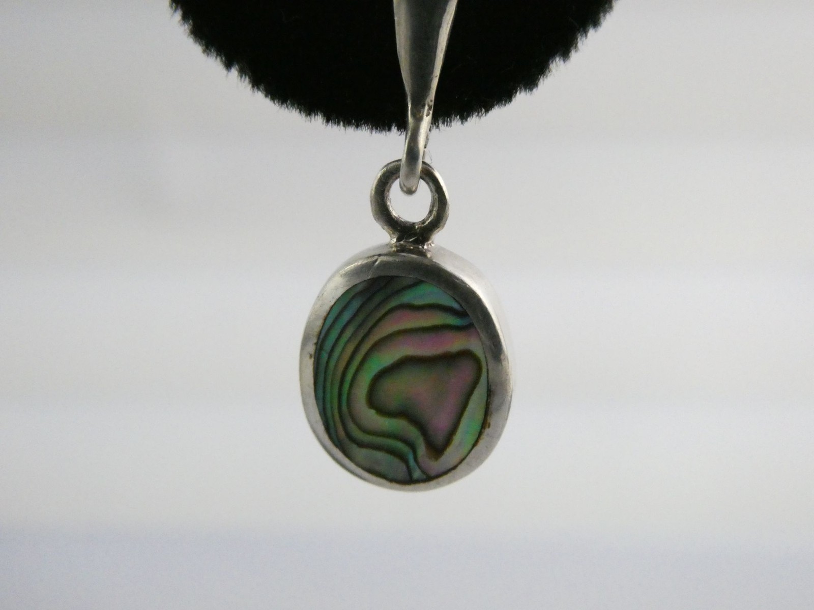Sterling Silver Abalone Shell Flat Cab Dangling S… - image 3
