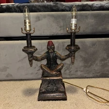 Vintage Maitland Smith Parasol Bellhop Monkey Lamp double lamps