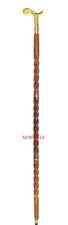 37'' Antique Wooden Walking Stick With Victorian Brass Handle For Men Women Gift