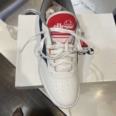 ellesse Piacentino LTHR AM White Navy Red Athletic Sneakers 6-10016