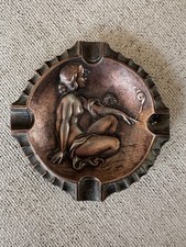 Posacenere vintage Art Nouveau in bronzo o rame inizio XX secolo